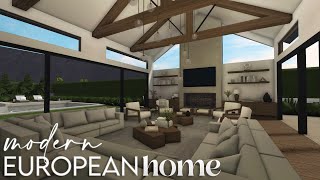 Bloxburg  Modern European Home  House Build [upl. by Annalla]