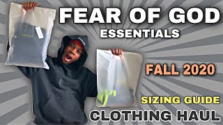 FEAR OF GOD ESSENTIALS CLOTHING HAUL FALLWINTER 2020 REVIEW amp SIZING [upl. by Brandyn]