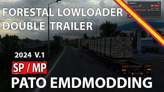 PATO FORESTAL LOWLOADER DOUBLE TRAILER SPMP  Volvo 8x4 Mirror Vision Noche [upl. by Llyrehc26]