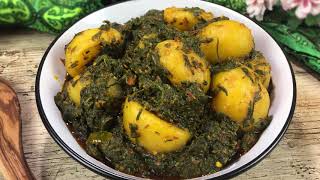 Aloo Palak Recipe • Saag Aloo Recipe • How To Make Spinach And Potato Curry • Indian Spinach Recipe [upl. by Rochkind]