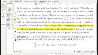 AdamsBashforth 4th order PredictorCorrector Method [upl. by Ysirhc]