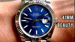 A Timeless Beauty The Rolex Datejust 41 Blue Dial Fluted Jubilee [upl. by Klinger]