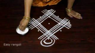 geethala muggulu with 5x1 dots  simple kolam designs  easy rangoli designs [upl. by Lorenzo590]