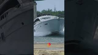 Into the Deep Watch the Luxurious Pershing Yacht Brave the Waves as it Exits Haulover Inlet [upl. by Handal978]