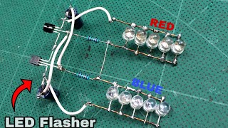 High Quality LED Flasher Using BC547 NPN Transistor  LED Flasher  Javiers DIY [upl. by Dash]