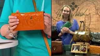 Patricia Nash Cutout Leather Tooled Evelyn Wallet on QVC [upl. by Isabeau425]