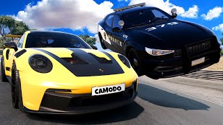 HighSpeed STREET RACE Ends in Police Chases in BeamNG Drive Mods Multiplayer [upl. by Akerdnuhs]