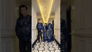 Matching outfit with family 🩵navy sarimbit kondangan [upl. by Egoreg]