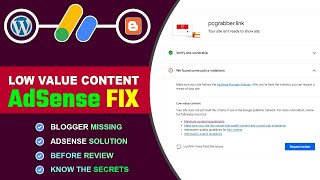 How To Fix Low Value Content In Adsense 2024  Blogger [upl. by Fania461]