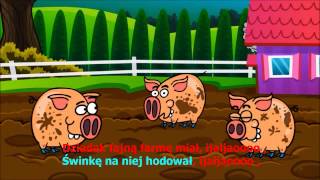 Piosenki dla dzieci KARAOKE z tekstem po polsku  Dziadek fajną farmę miał Old McDonald BZYKtv [upl. by Eusebio]