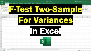 Perform A TwoSample F Test In Excel Variance Test [upl. by Maro255]