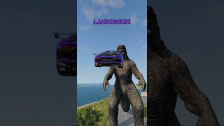 Car VS Godzilla 🦕 beamng beamngdrive usa shorts [upl. by Ahtenek]