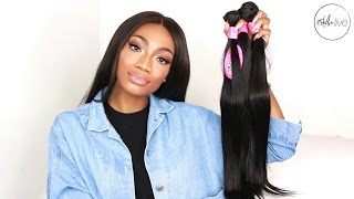 AFFORDABLE ALIEXPRESS HAIR  FASHOW HAIR INITIAL REVIEW • MALAYSIAN STRAIGHT BUNDLES [upl. by Imogene]