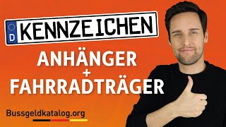 Kennzeichen für Fahrradträger Kennzeichen für Anhänger 🚐  bussgeldkatalogorg [upl. by Nyrak]