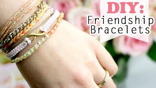 DIY 4 Ways how to make Easy Friendship Bracelets [upl. by Hulbert]