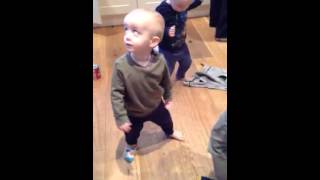 Babys dance to uptown funk Amazing  funny  toddlers party kitchen fun hilarious [upl. by Hairahcaz961]