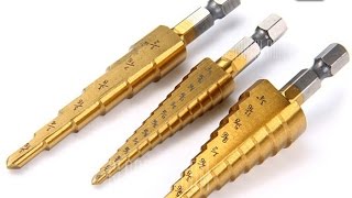 🛠 Kit de 3 Forets coniques étagés HSS  titanium coated HSS metric step drill bit  Gearbest [upl. by Sill]