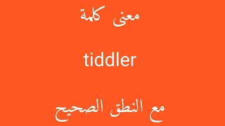 معنى كلمة tiddler مع النطق الصحيح [upl. by Irrem437]