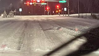 First snow storm Fairbanks Alaska heavy snow freezing rain to Interior [upl. by Barty]