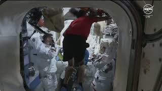 ISS spacewalk called off with astronauts already in spacesuits [upl. by Vrablik]