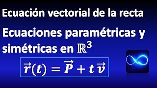 72 Ecuación vectorial paramétricas y simétricas de una recta en el espacio R3 [upl. by Enelia]