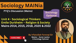 Emile Durkheim  Religion amp Society  PYQ  Sociology Optional MAINia  By Irfan Sir  NeenvIAS [upl. by Innes]