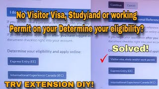 Why no Visitor Visa option on to Determine your eligibility at my IRCC Gckey account ircc gckey [upl. by Uird]