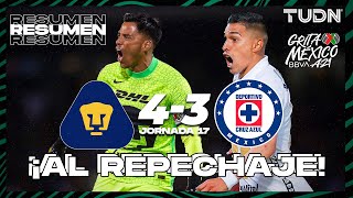 Resumen y goles  Pumas 43 Cruz Azul  Grita México BBVA AP2021  J17  TUDN [upl. by Rodmur474]