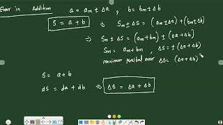 110102 CL 11 Physics Ch Units and Dimensions P 02 Math of Errors Propagation of Errors Analysis [upl. by Eemla]