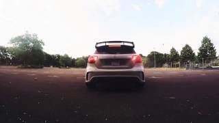 MercedesAMG A45 Sound Race Start  Tiefgarage  Fehlzündungen [upl. by Akkire]