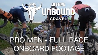 Unbound Gravel 200  Pro Men Full Race Onboard Footage [upl. by Aliac]