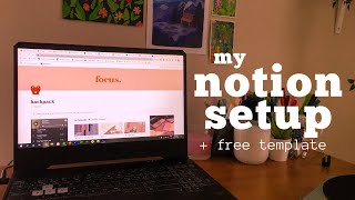 my aesthetic notion setup  free template 💻🌸  how i organize my life [upl. by Poyssick]