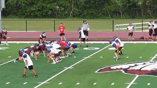 Blaise Jones runs left for 7 yards  Elwood Varsity Scrimmage at WesDel 6192024 [upl. by Eirrehc]