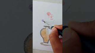 Easy Vase Painting🌺 art paintings watercolor [upl. by Holly-Anne]