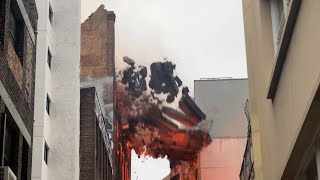 Footage from major building fire in Surry Hills [upl. by Benildis945]