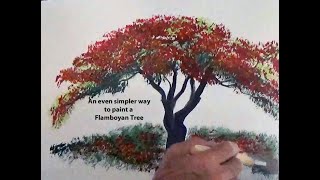 SIMPLEST WAY TO PAINT A FLAMBOYANT TREE [upl. by Harihs]