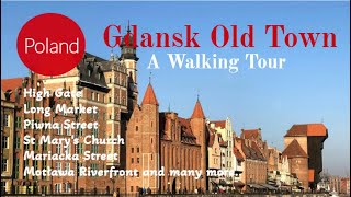 Gdansk  A Walking Tour  Long Market  Piwna Street  Mariacka Street  St Marys Church  Motława [upl. by Assenar]