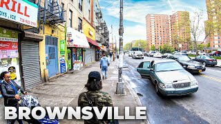 ⁴ᴷ⁶⁰ Walking NYC  Brownsville Brooklyn Housing Projects [upl. by Ecniv]