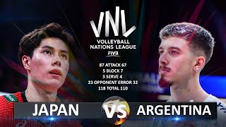 Japan vs Argentina  Mens VNL 2023 [upl. by Prudi]