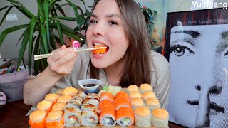 МУКБАНГ обманули мошенники Пи Диди РОЛЛЫ С ЛОСОСЕМ И ЗАПЕЧЕННЫЙ СЕТ mukbang [upl. by Eetsirk610]