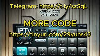 Free IPTV Code Xtream 2024 2025  27112024 [upl. by Aizatsana]