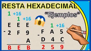 RESTA HEXADECIMAL  Ejemplos Resueltos 2 ✔ 💥 [upl. by Lennor588]