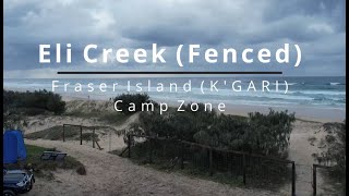 Fraser Island Camping Zone  Eli Creek Fenced dingo fenced camp area [upl. by Heim]