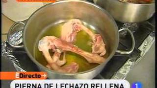 Receta de Pierna de lechazo rellena ED [upl. by Aissert]