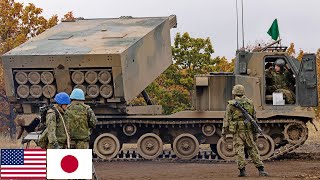 US Marines Powerful MLRS and HIMARS missile systems during combat exercises in Japan [upl. by Kelcy]