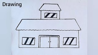 House Drawing  How To Draw House For Kids  beauty of arts [upl. by Enrobyalc986]