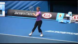 Australian Open 2010  Kim Clijsters practice session [upl. by Arodnahs]