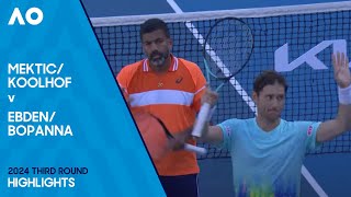 KoolhofMektic v BopannaEbden Highlights  Australian Open 2024 Third Round [upl. by Thomasina]