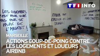 Marseille  actions coupdepoing contre Airbnb [upl. by Leopold]