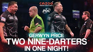 TWO NINEDARTERS IN ONE NIGHT Gerwyn Price strikes perfection TWICE in the same night [upl. by Genia]